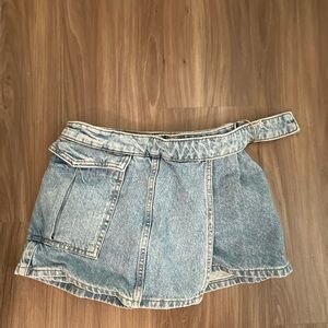 Zara Blue Denim Cargo Skort for Kids size 9